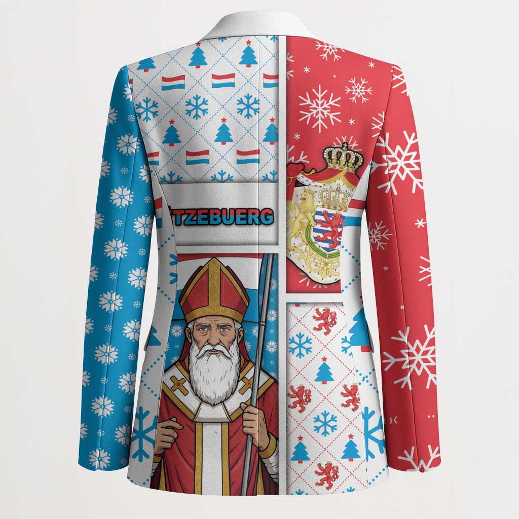 Luxembourg Christmas Blazer Kleeschen With Xmas Patterns - Wonder Print Shop