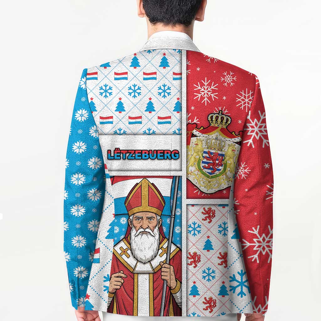Luxembourg Christmas Blazer Kleeschen With Xmas Patterns - Wonder Print Shop