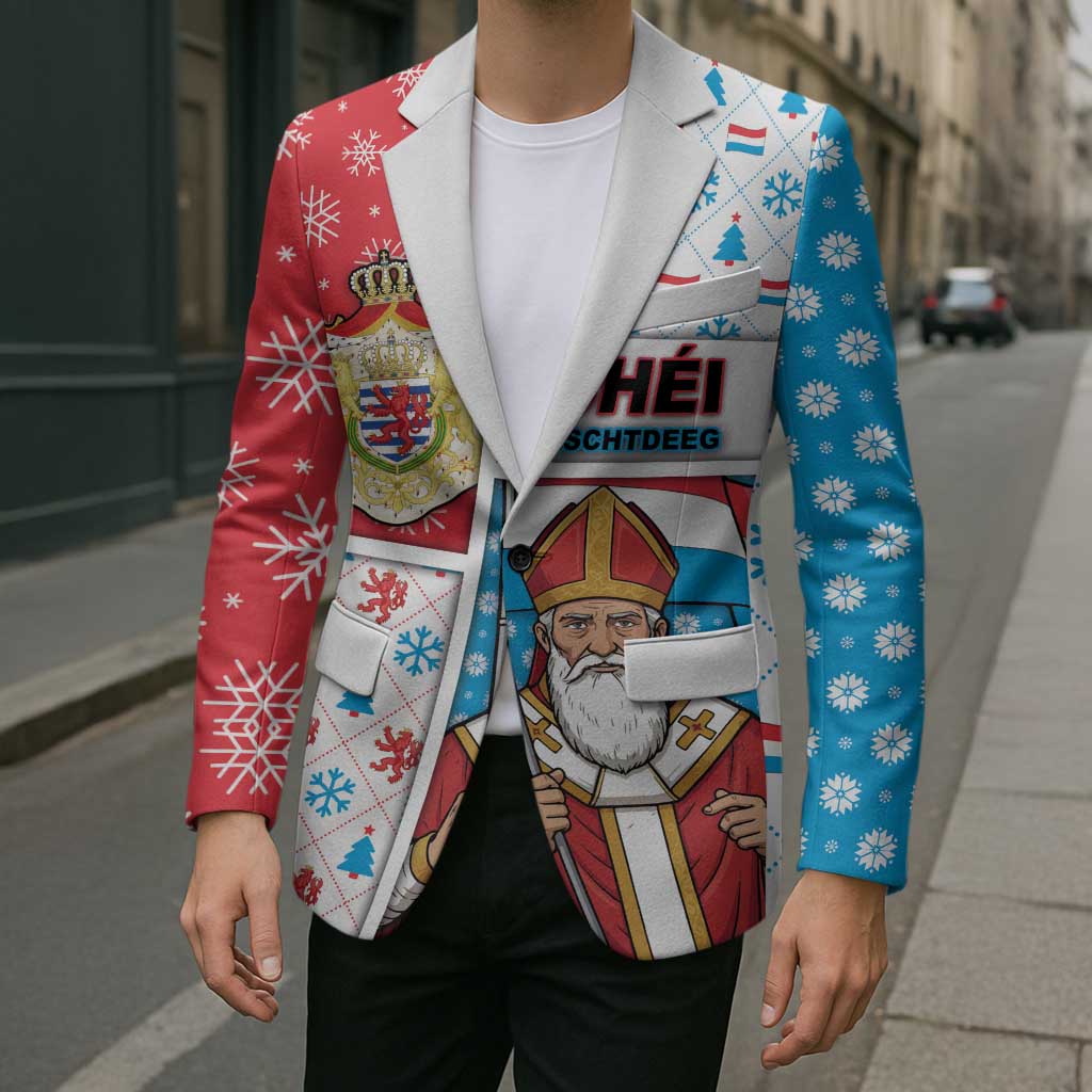 Luxembourg Christmas Blazer Kleeschen With Xmas Patterns - Wonder Print Shop