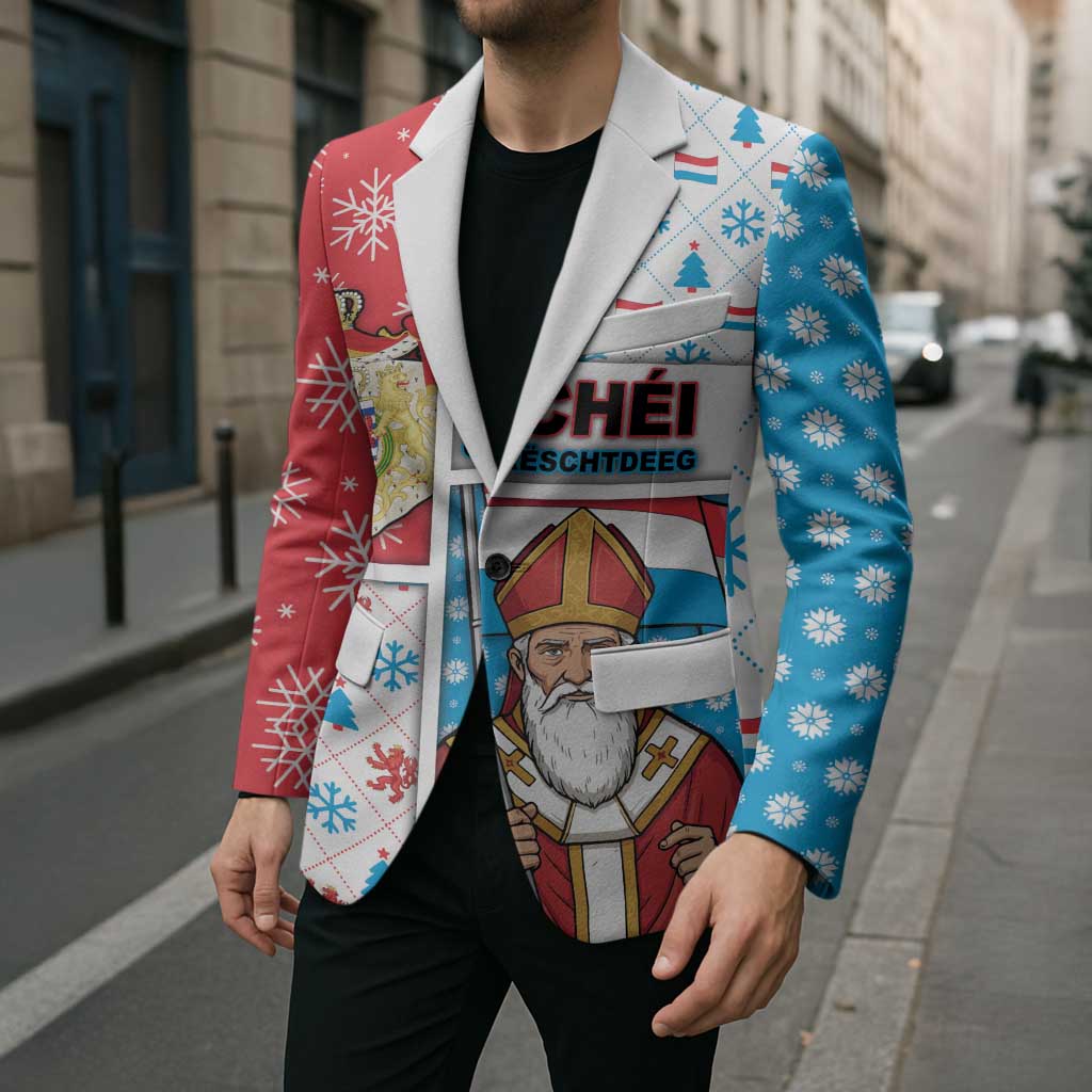 Luxembourg Christmas Blazer Kleeschen With Xmas Patterns - Wonder Print Shop