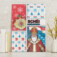 Luxembourg Christmas Canvas Wall Art Kleeschen With Xmas Patterns - Wonder Print Shop