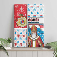 Luxembourg Christmas Canvas Wall Art Kleeschen With Xmas Patterns - Wonder Print Shop