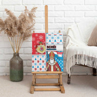 Luxembourg Christmas Canvas Wall Art Kleeschen With Xmas Patterns - Wonder Print Shop