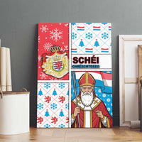 Luxembourg Christmas Canvas Wall Art Kleeschen With Xmas Patterns - Wonder Print Shop