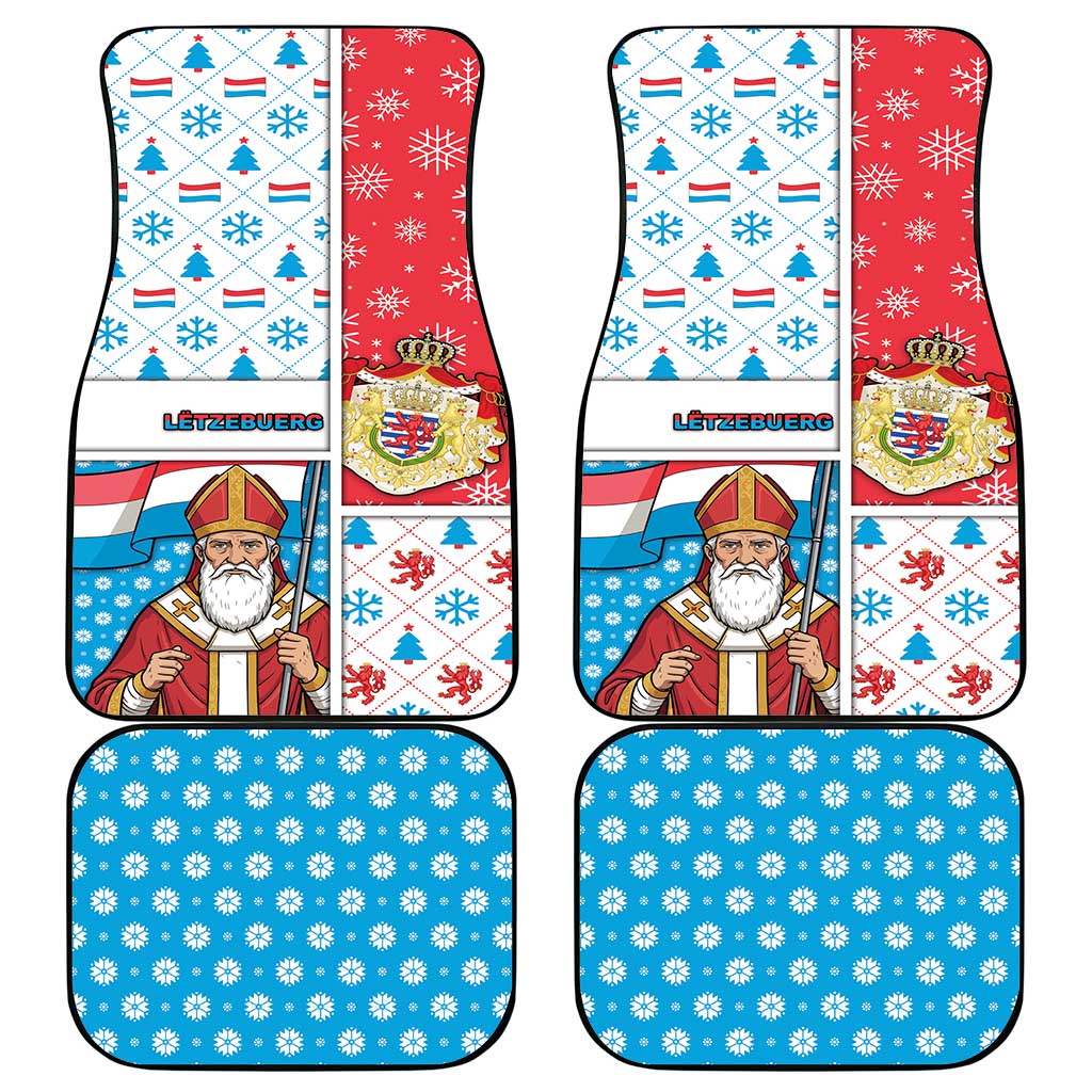 Luxembourg Christmas Car Mats Kleeschen With Xmas Patterns - Wonder Print Shop