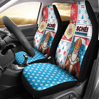 Luxembourg Christmas Car Seat Cover Kleeschen With Xmas Patterns - Wonder Print Shop