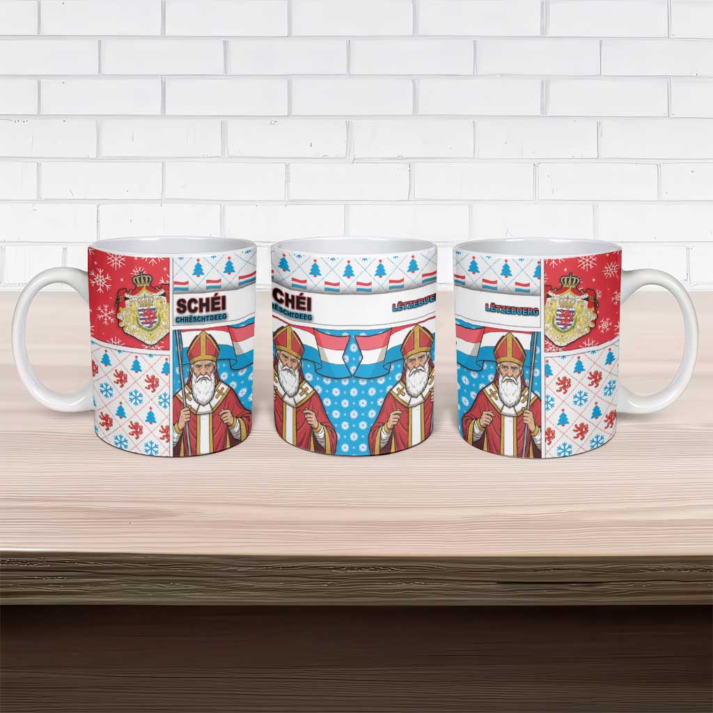 Luxembourg Christmas Ceramic Mug Kleeschen With Xmas Patterns - Wonder Print Shop