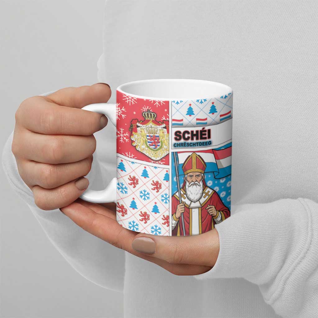 Luxembourg Christmas Ceramic Mug Kleeschen With Xmas Patterns - Wonder Print Shop