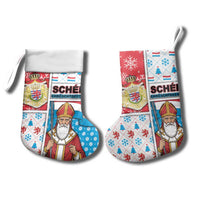 Luxembourg Christmas Stocking Kleeschen With Xmas Patterns - Wonder Print Shop