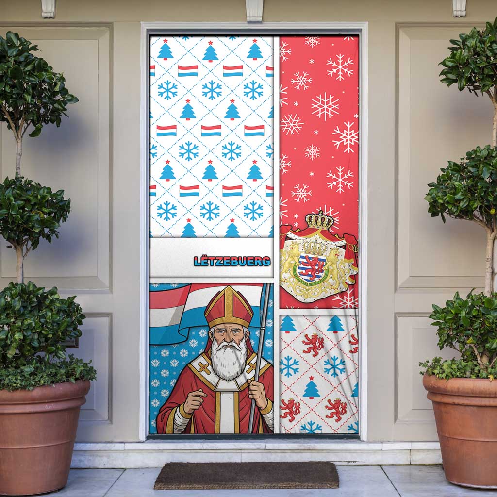 Luxembourg Christmas Door Cover Kleeschen With Xmas Patterns - Wonder Print Shop