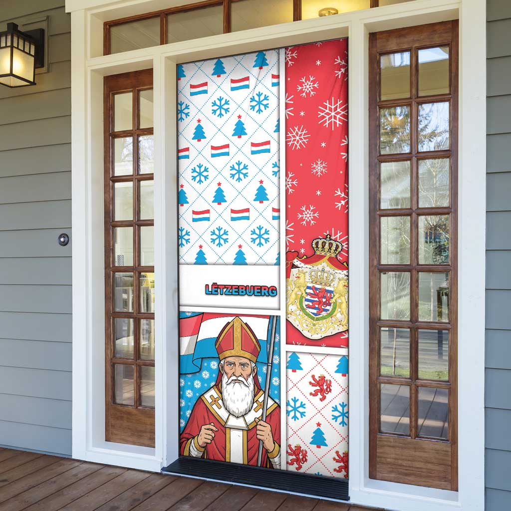 Luxembourg Christmas Door Cover Kleeschen With Xmas Patterns - Wonder Print Shop