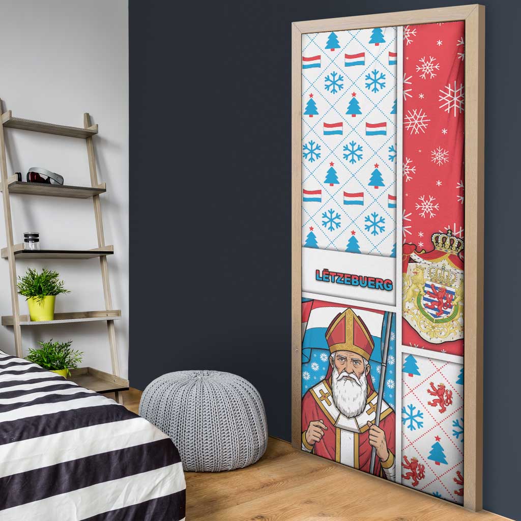 Luxembourg Christmas Door Cover Kleeschen With Xmas Patterns - Wonder Print Shop