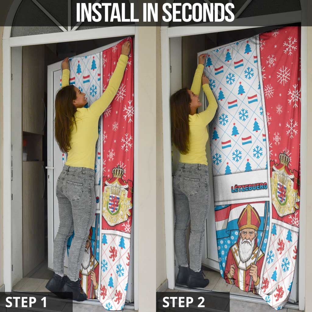 Luxembourg Christmas Door Cover Kleeschen With Xmas Patterns - Wonder Print Shop
