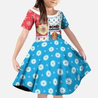 Luxembourg Christmas Family Matching Off Shoulder Maxi Dress and Hawaiian Shirt Kleeschen With Xmas Patterns - Wonder Print Shop