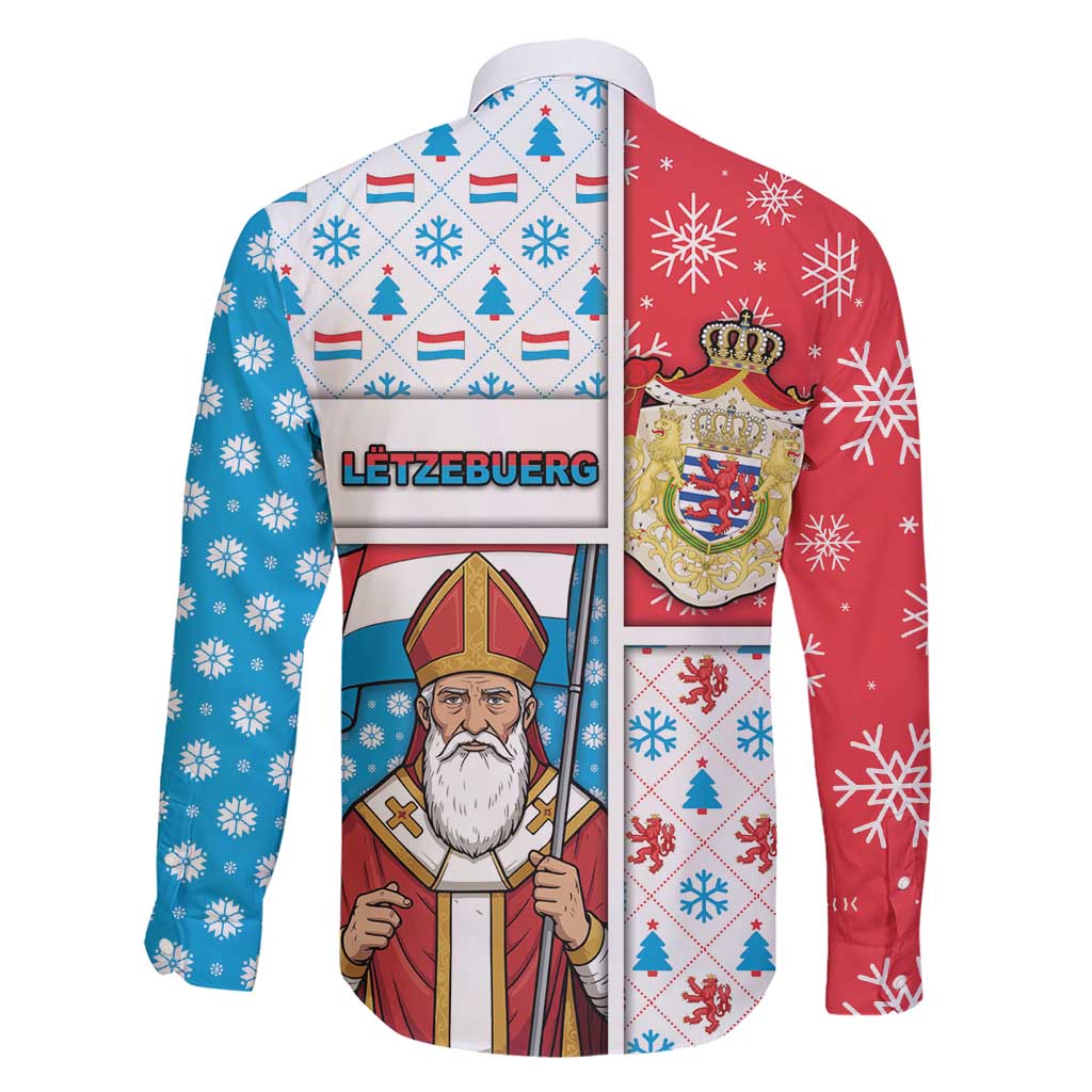 Luxembourg Christmas Family Matching Short Sleeve Bodycon Dress and Hawaiian Shirt Kleeschen With Xmas Patterns - Wonder Print Shop