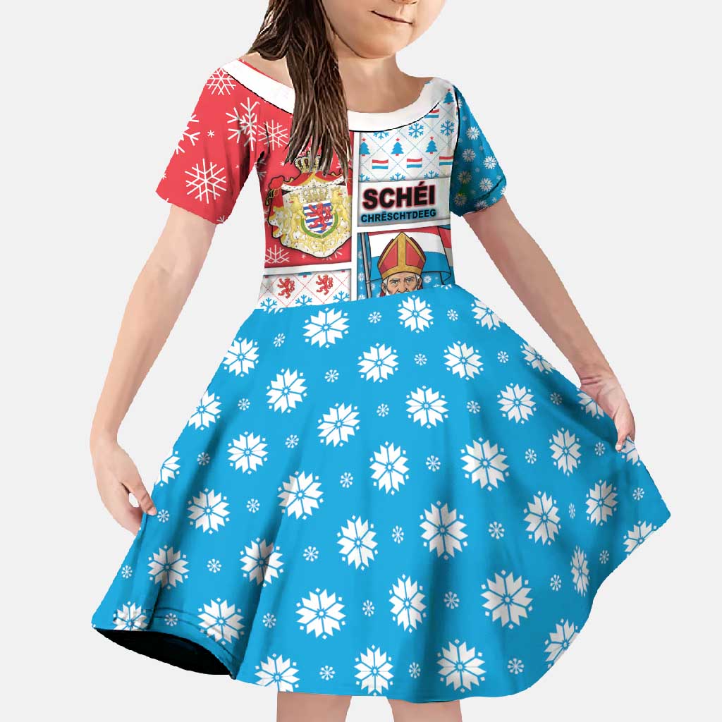 Luxembourg Christmas Family Matching Summer Maxi Dress and Hawaiian Shirt Kleeschen With Xmas Patterns - Wonder Print Shop
