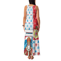 Luxembourg Christmas Family Matching Tank Maxi Dress and Hawaiian Shirt Kleeschen With Xmas Patterns - Wonder Print Shop