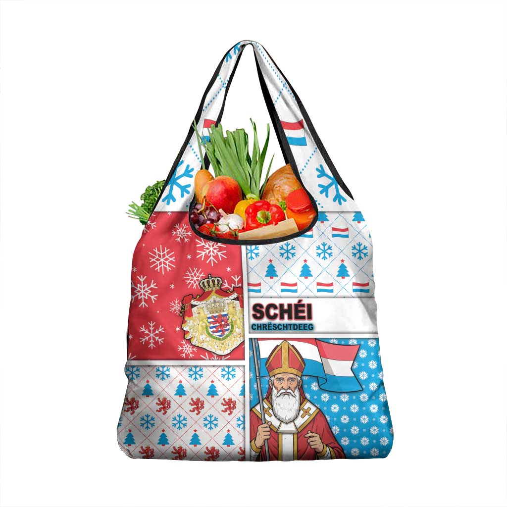 Luxembourg Christmas Grocery Bag Kleeschen With Xmas Patterns - Wonder Print Shop