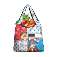 Luxembourg Christmas Grocery Bag Kleeschen With Xmas Patterns - Wonder Print Shop