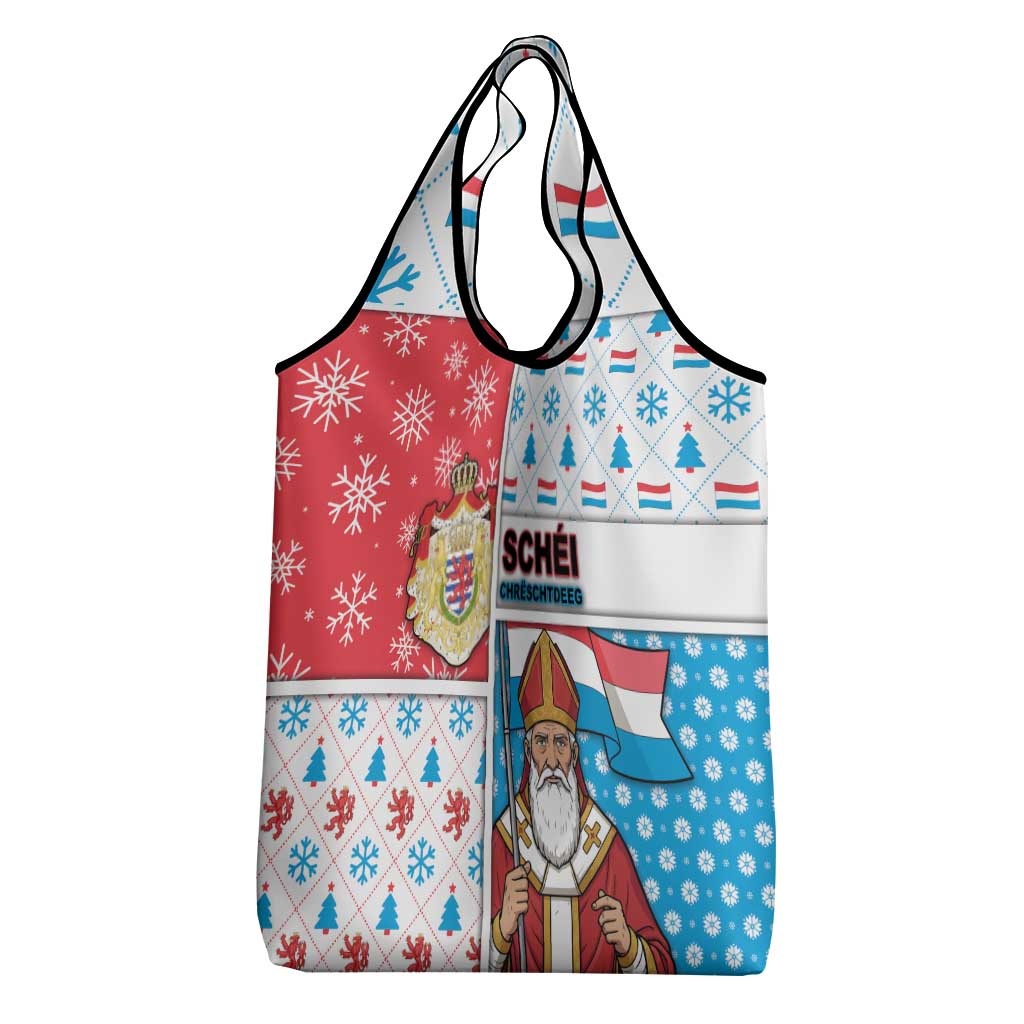 Luxembourg Christmas Grocery Bag Kleeschen With Xmas Patterns - Wonder Print Shop