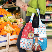 Luxembourg Christmas Grocery Bag Kleeschen With Xmas Patterns - Wonder Print Shop