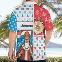 Luxembourg Christmas Hawaiian Shirt Kleeschen With Xmas Patterns - Wonder Print Shop