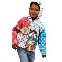 Luxembourg Christmas Kid Hoodie Kleeschen With Xmas Patterns - Wonder Print Shop