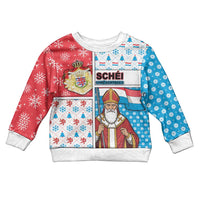 Luxembourg Christmas Kid Ugly Christmas Sweater Kleeschen With Xmas Patterns - Wonder Print Shop
