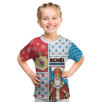 Luxembourg Christmas Kid T Shirt Kleeschen With Xmas Patterns - Wonder Print Shop