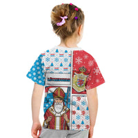 Luxembourg Christmas Kid T Shirt Kleeschen With Xmas Patterns - Wonder Print Shop
