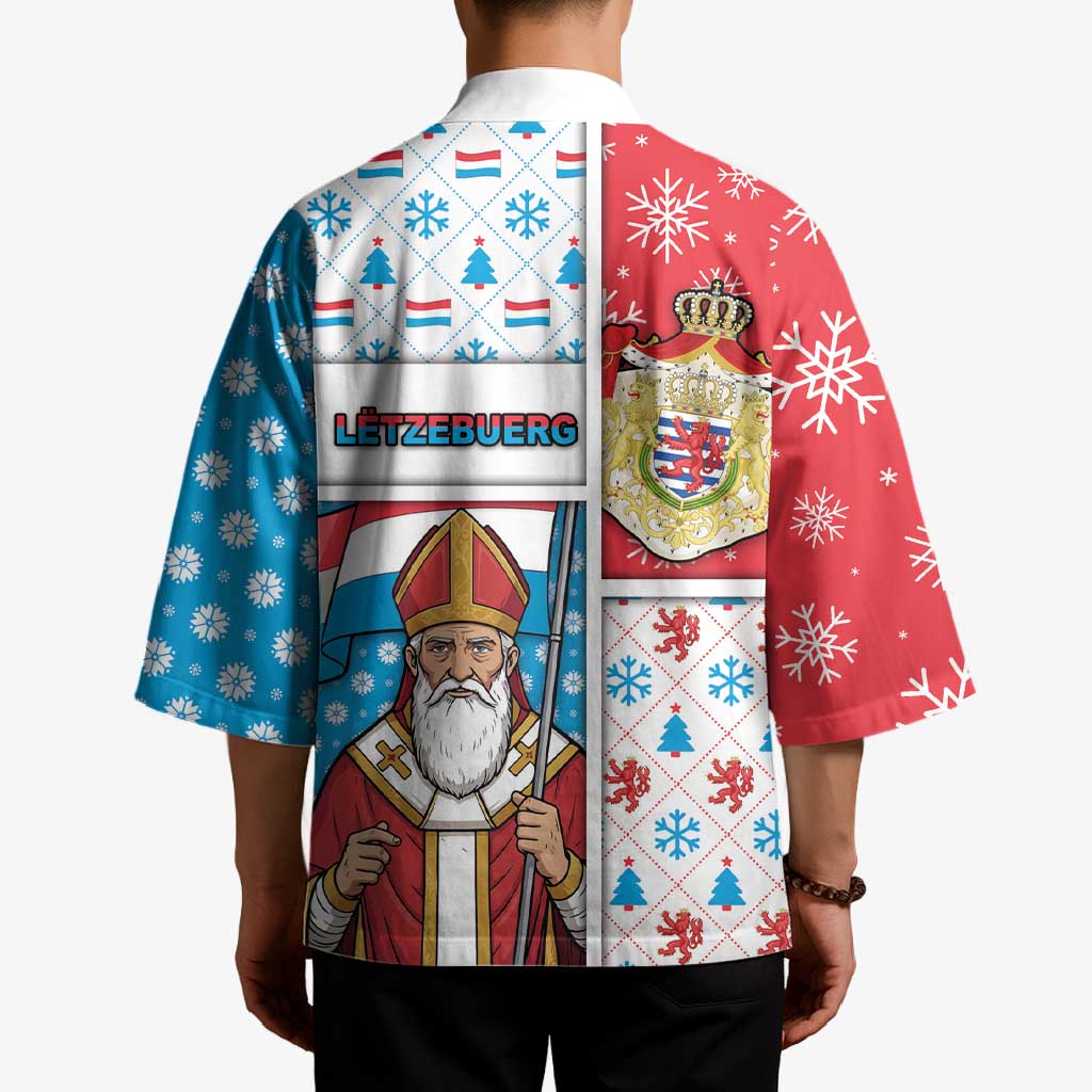Luxembourg Christmas Kimono Kleeschen With Xmas Patterns - Wonder Print Shop