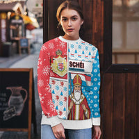 Luxembourg Christmas Ugly Christmas Sweater Kleeschen With Xmas Patterns - Wonder Print Shop