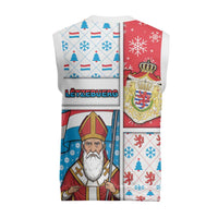 Luxembourg Christmas Knitted V-Neck Vest Kleeschen With Xmas Patterns - Wonder Print Shop