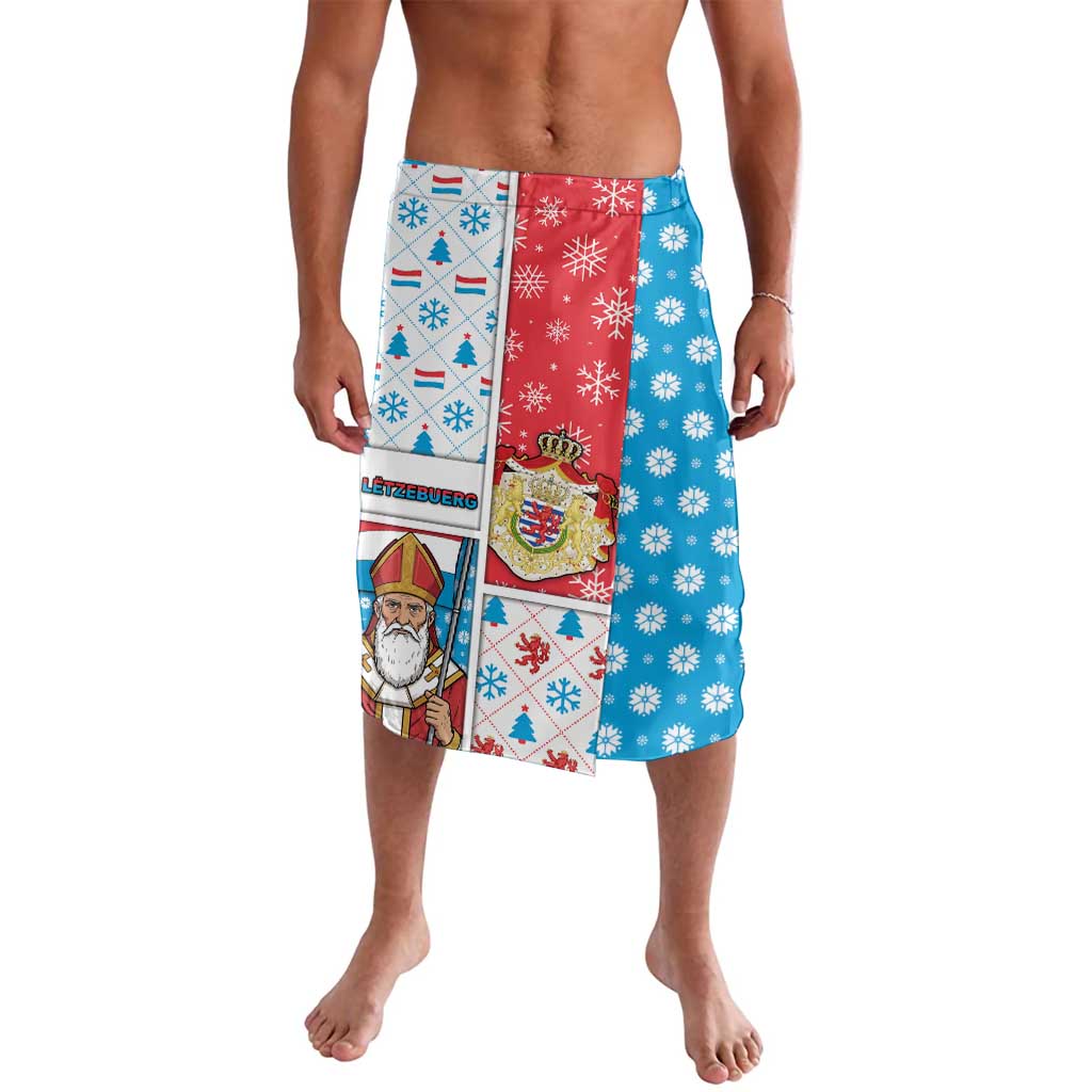 Luxembourg Christmas Lavalava Kleeschen With Xmas Patterns - Wonder Print Shop