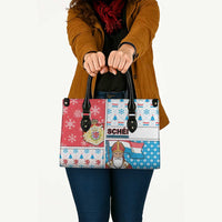 Luxembourg Christmas Leather Bag Kleeschen With Xmas Patterns - Wonder Print Shop