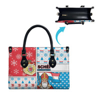 Luxembourg Christmas Leather Bag Kleeschen With Xmas Patterns - Wonder Print Shop