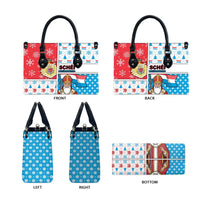 Luxembourg Christmas Leather Bag Kleeschen With Xmas Patterns - Wonder Print Shop