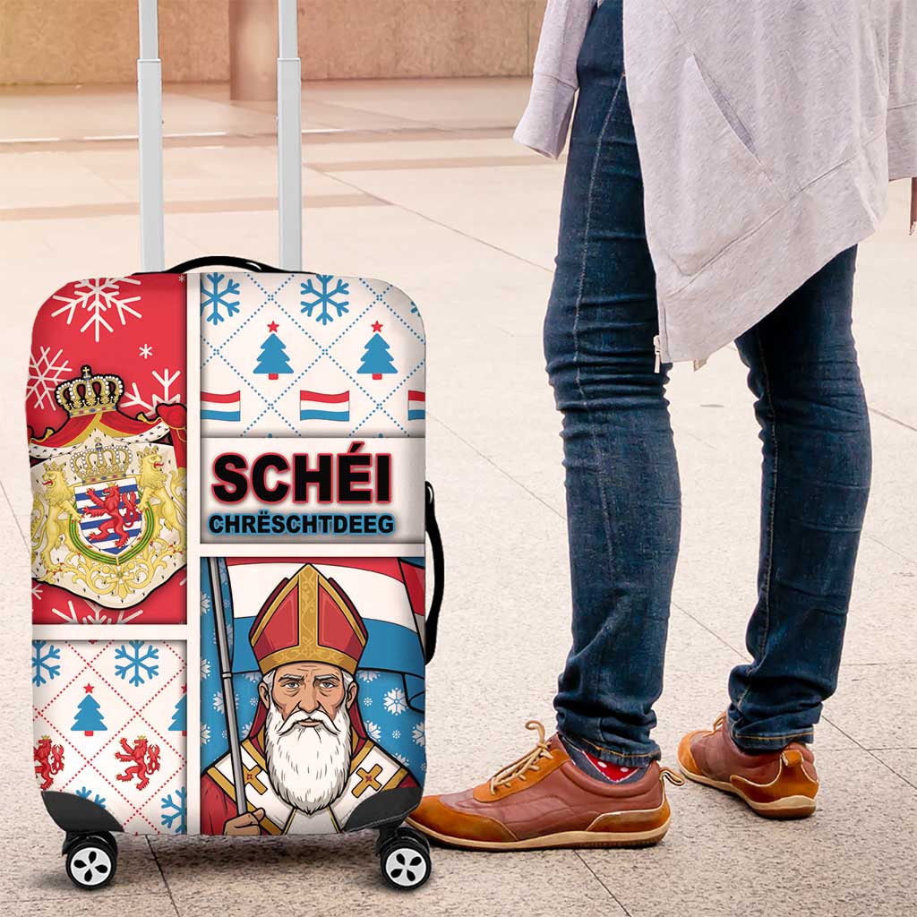 Luxembourg Christmas Luggage Cover Kleeschen With Xmas Patterns - Wonder Print Shop