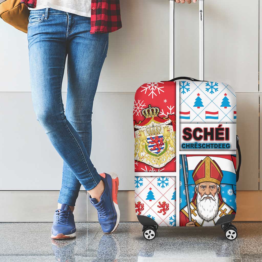 Luxembourg Christmas Luggage Cover Kleeschen With Xmas Patterns - Wonder Print Shop