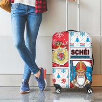 Luxembourg Christmas Luggage Cover Kleeschen With Xmas Patterns - Wonder Print Shop
