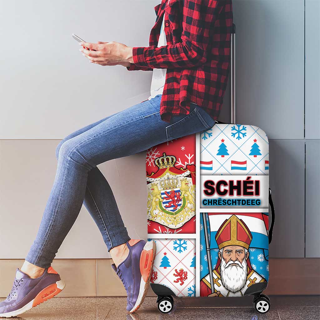 Luxembourg Christmas Luggage Cover Kleeschen With Xmas Patterns - Wonder Print Shop
