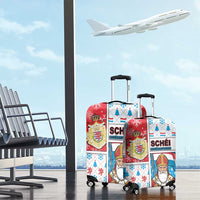 Luxembourg Christmas Luggage Cover Kleeschen With Xmas Patterns - Wonder Print Shop
