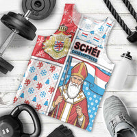 Luxembourg Christmas Men Tank Top Kleeschen With Xmas Patterns - Wonder Print Shop
