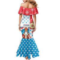 Luxembourg Christmas Mermaid Dress Kleeschen With Xmas Patterns - Wonder Print Shop