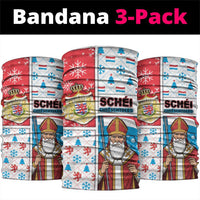 Luxembourg Christmas Neck Gaiter Kleeschen With Xmas Patterns - Wonder Print Shop