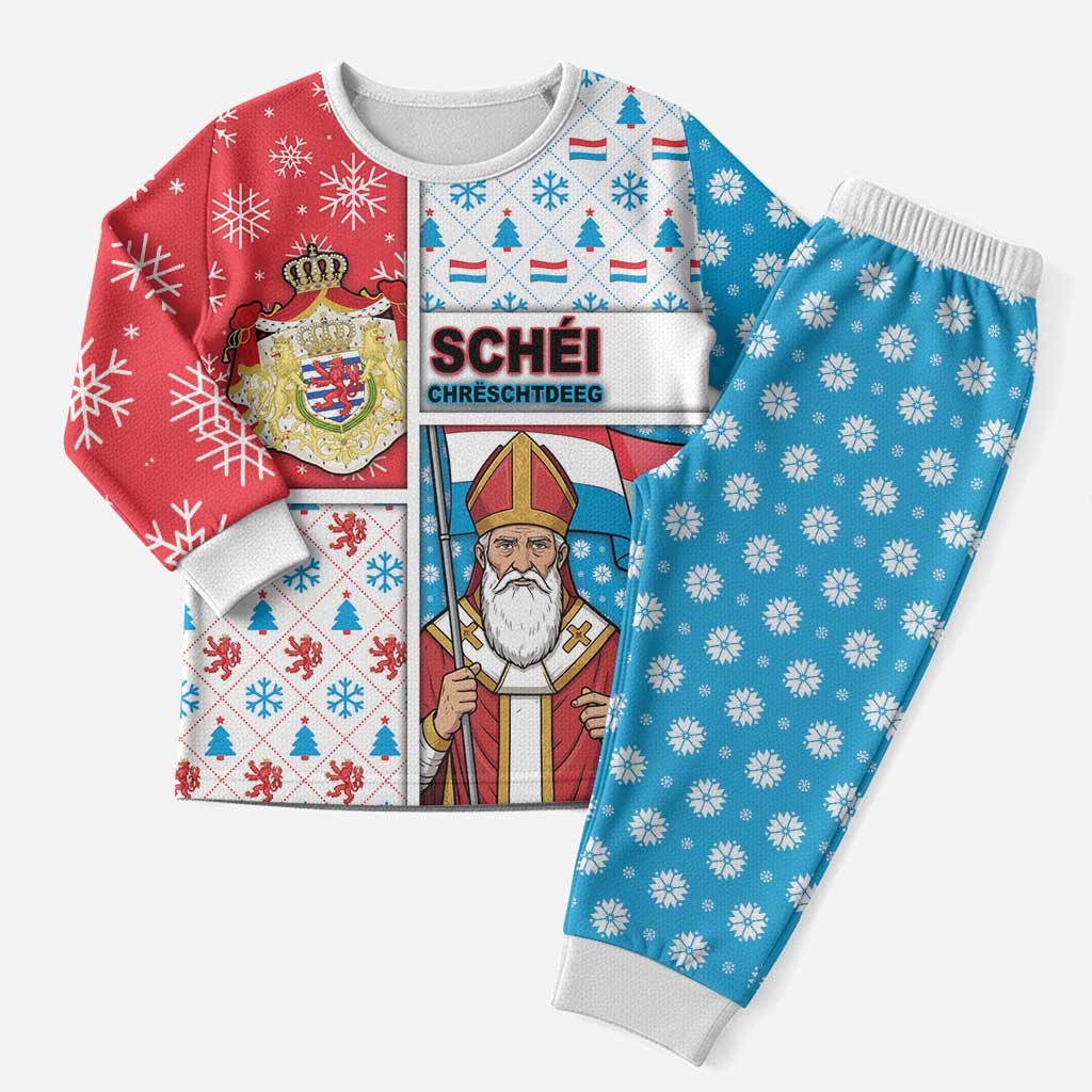Luxembourg Christmas Pajama Set Kleeschen With Xmas Patterns - Wonder Print Shop
