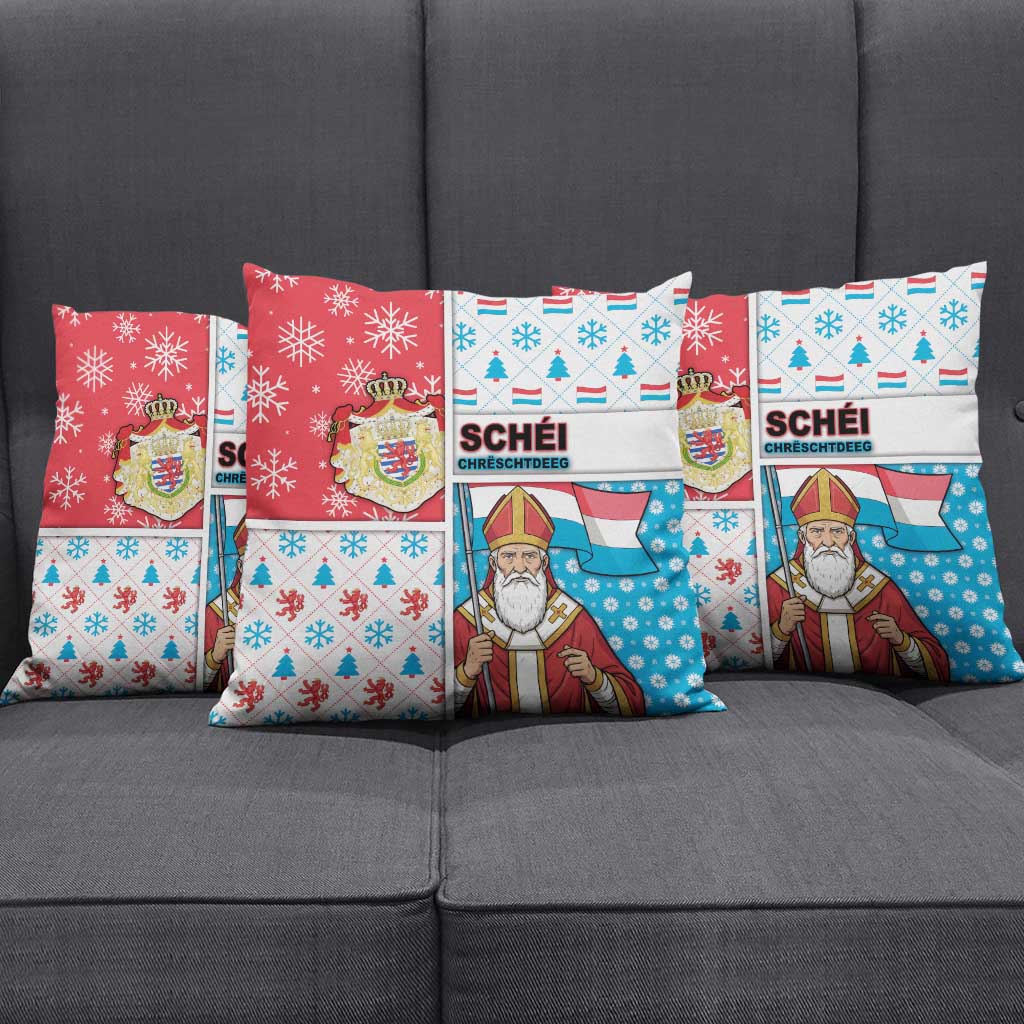 Luxembourg Christmas Pillow Cover Kleeschen With Xmas Patterns - Wonder Print Shop