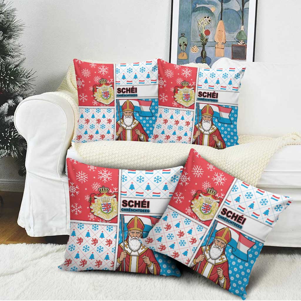 Luxembourg Christmas Pillow Cover Kleeschen With Xmas Patterns - Wonder Print Shop
