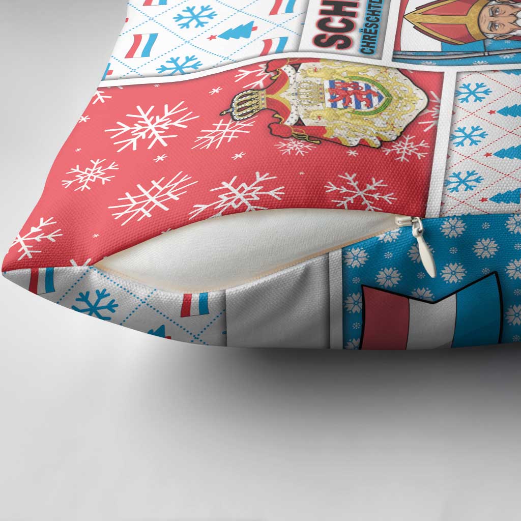 Luxembourg Christmas Pillow Cover Kleeschen With Xmas Patterns - Wonder Print Shop