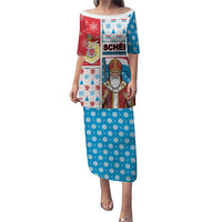 Luxembourg Christmas Puletasi Kleeschen With Xmas Patterns - Wonder Print Shop